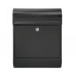 Preview: Mefa Briefkasten Ruby 866 Tiefschwarz RAL 9005 mit integrierter Zeitungsrolle
